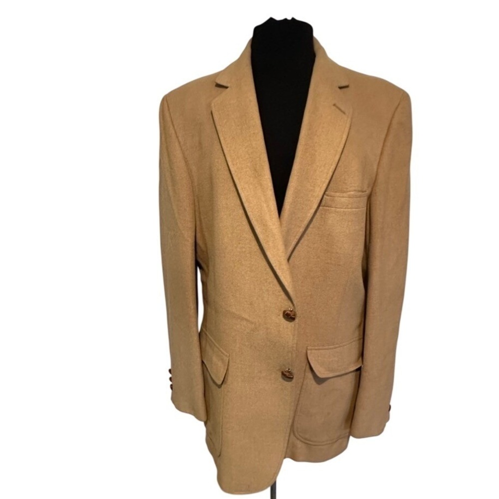 Vintage Mens Camel Hair Blazer 100‎ Mongolian Camel Hair Tan Sport Coat 42/44